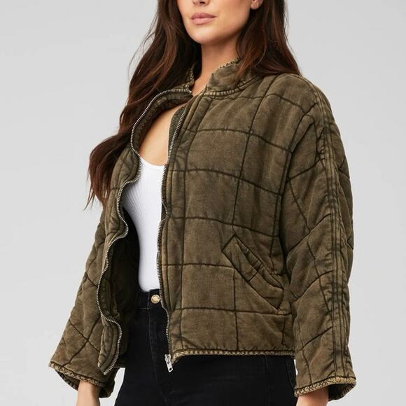 Free People Dolman Quilted Knit Jacket sz Large $198 - Picture 2 of 5